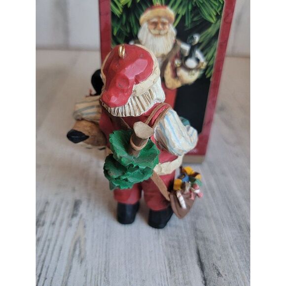 Hallmark 1997 Santa's Merry path folk art ornament Xmas - Picture 4 of 7